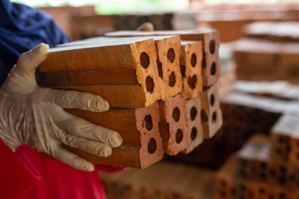 Fireplace Masonry with Brick Piles