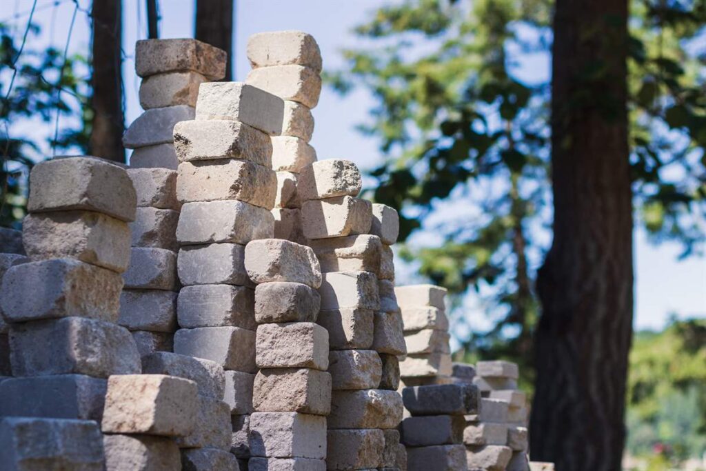 A pile of white rocks