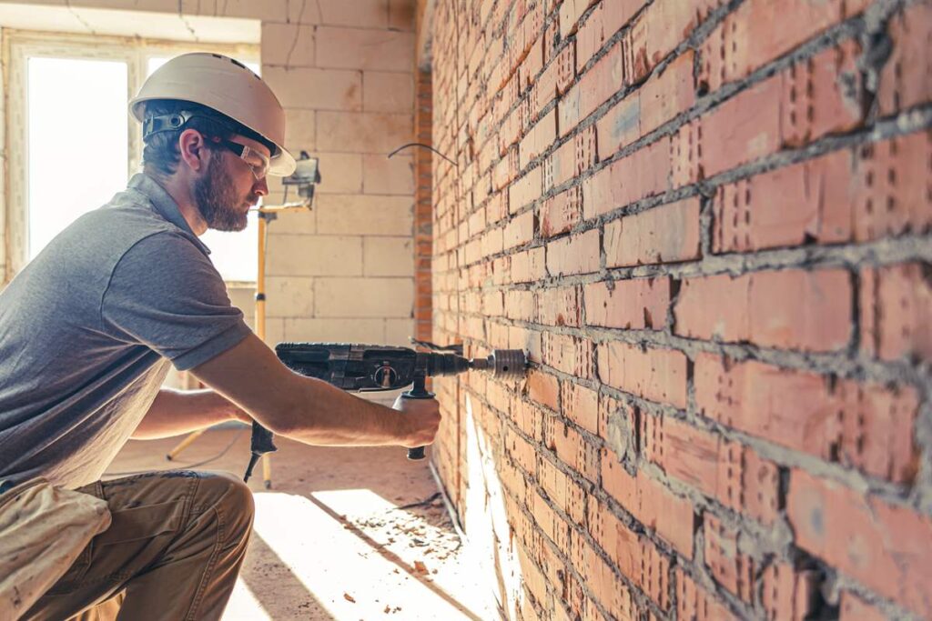 Expert Ridgefield Masonry Contractor working on a wall